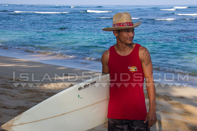 Hawaiian Surf Boy Jerks Off Image