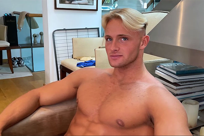 Young Blond Muscular Bodybuilder Image