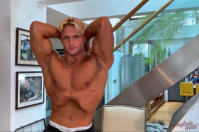 Young Blond Muscular Bodybuilder Image