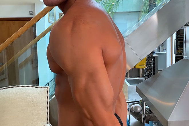 Young Blond Muscular Bodybuilder Image